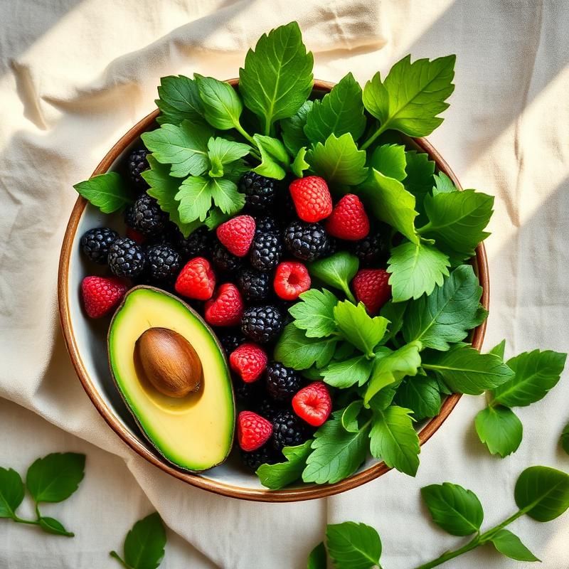 Bowl de frutas vermelhas e verdes